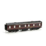 An Exley O Gauge LMS Corridor Kitchen Car: in LMS maroon as no 32244, overall VG, roof dusty, two