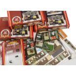A large box of 00 Gauge Engine Shed and Scenic Accessories by Hornby and others: including four R519
