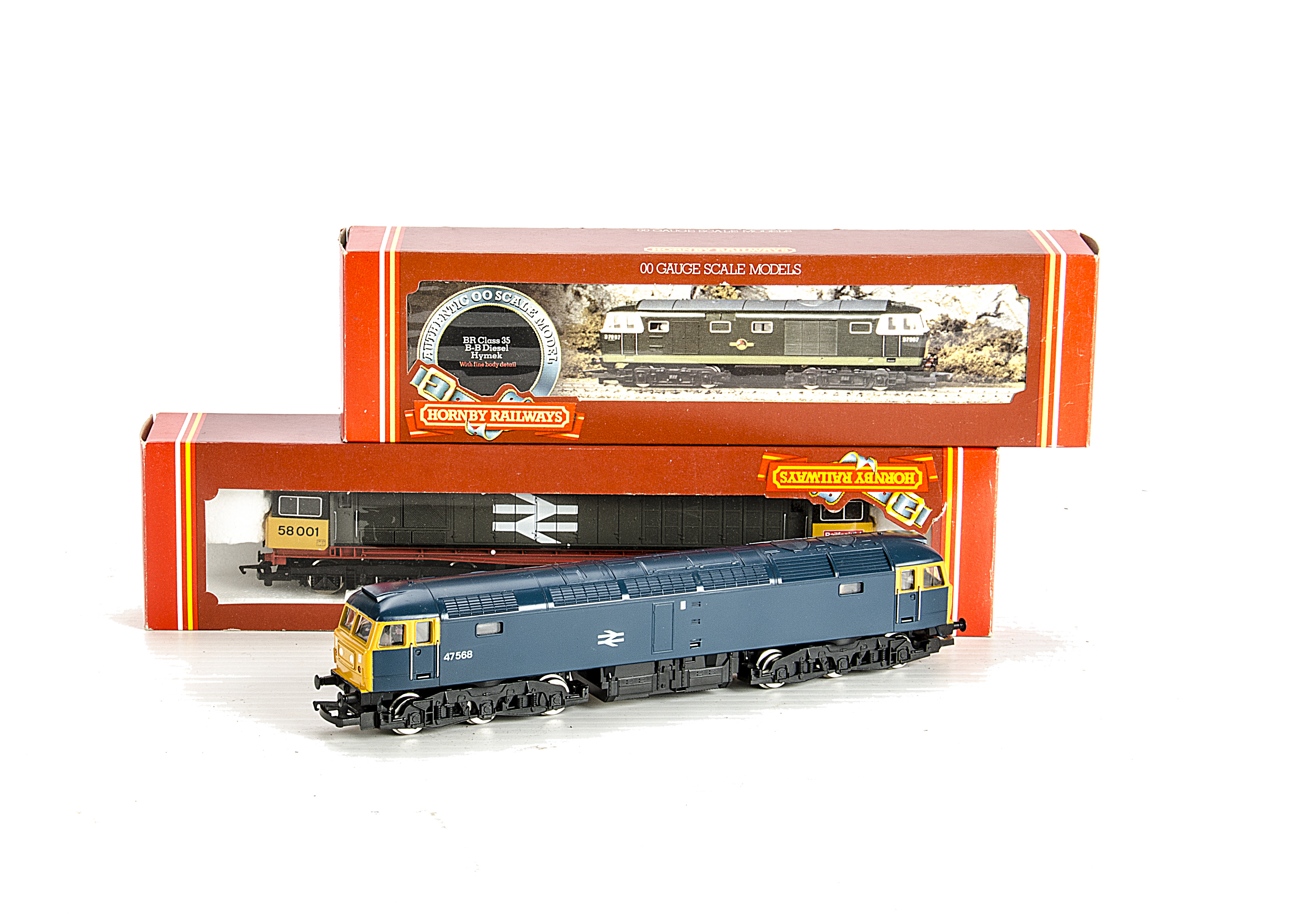 Hornby 00 Gauge Diesel Locomotives: comprising R335 'Hymek' Class 35 in BR green, R404 Class 47