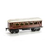 A Märklin Gauge 1 Continental Mitropa 'Schlafwagen' Coach: in tinprinted brown livery with