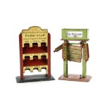 Bing German-market Railway Station Accessories: comprising a 'Fahrkarten' 9-bay Ticket Dispenser