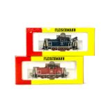 Two Fleischmann HO Gauge DB Diesel Locomotives: 0-6-0 Shunting locomotives with ref's 4224 and 4227,