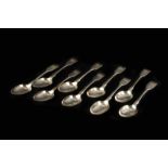 A set of 12 Victorian fiddle pattern dessert spoons, Dublin 1869 and probably by John Smith, approx.