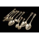 A matched set of silver flatware, by the Goldsmiths & Silversmiths Co. and Francis Higgins & Sons