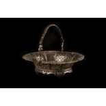 A George II/III silver pierced bread basket, London 1760 by Samuel Herbert & Co, 33cm W, approx.