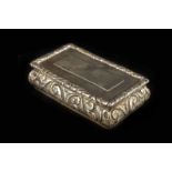A George IV silver snuff box, Birmingham 1825 and possibly by Thomas Wilkes Barber, with gilt