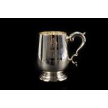 A George V silver tankard, Sheffield 1933 by Robert Fead Mosely & Co, with later inscription ‘