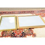 Two modern mirrors, both rectangular with gilt frames (2)