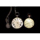 A Victorian silver open faced pocket watch by Isaac Smollan, the white enamel dial with black
