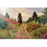 Harold Pryn, 20th century, oil on canvas, Moorland Pathway, 50cm by 70cm, signed and dated '54,