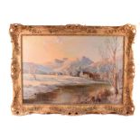 Alfred Phillips, 1850-1929, oil on canvas, Winter Landscape, 50cm by 75cm, signed lower right, in