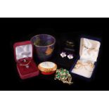 A collection of boxed costume jewellery and watches, including a Philip Mercier gentleman and lady's