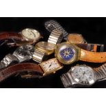 A collection of vintage and modern ladies and gentlemen's wristwatches, including a Seiko Kinetic in