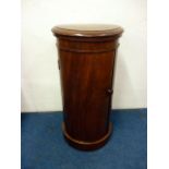 A Victorian mahogany cylinder pot cupboard, with moulded edge top over single door 77.5cm H