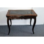 A modern reproduction Louis XV style oak and marble hall table, having an inset panel of black and