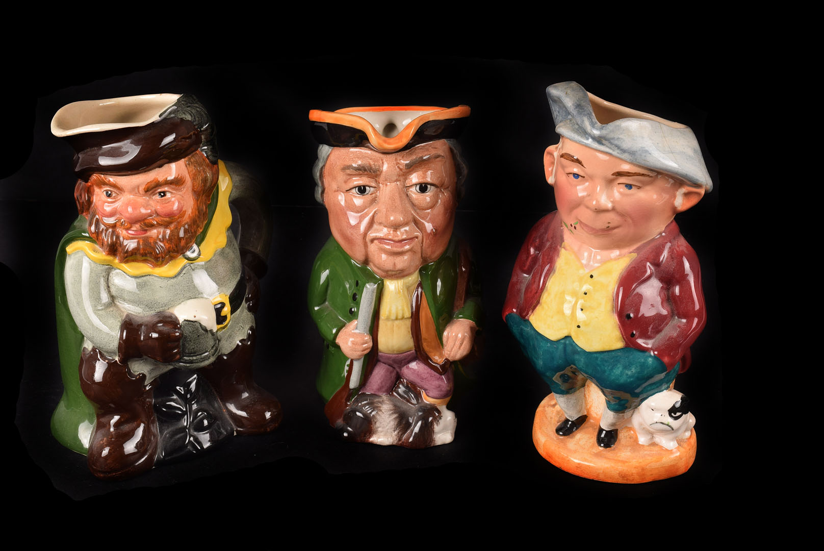 A collection of Mixed Character Toby Jugs, manufactured by Lancaster Sandland, Hanley, characters to