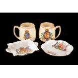 A small collection of Shelley Coronation porcelain, including a circular Box AF, a covered jug,