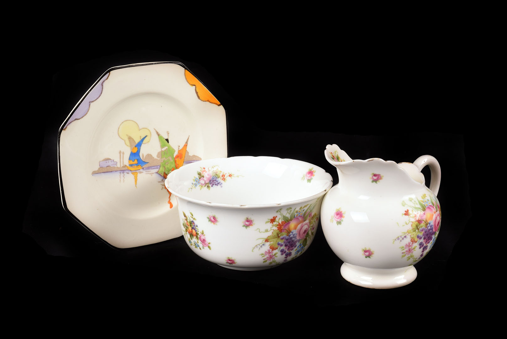 A collection of Art Deco and later ceramics, including a sandwich set a Royal Doulton and Royal
