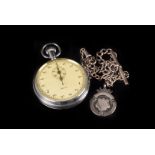 A silver watch chain and fob, together with a Smiths stopwatch in a J.W.Benson box (4)
