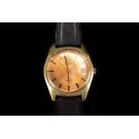 A 1960s Omega Automatic gentleman's wristwatch, having gold coloured dial with baton numerals and