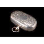 An Edwardian silver double sovereign case by T. Heatley, Birmingham 1907, engraved overall with a