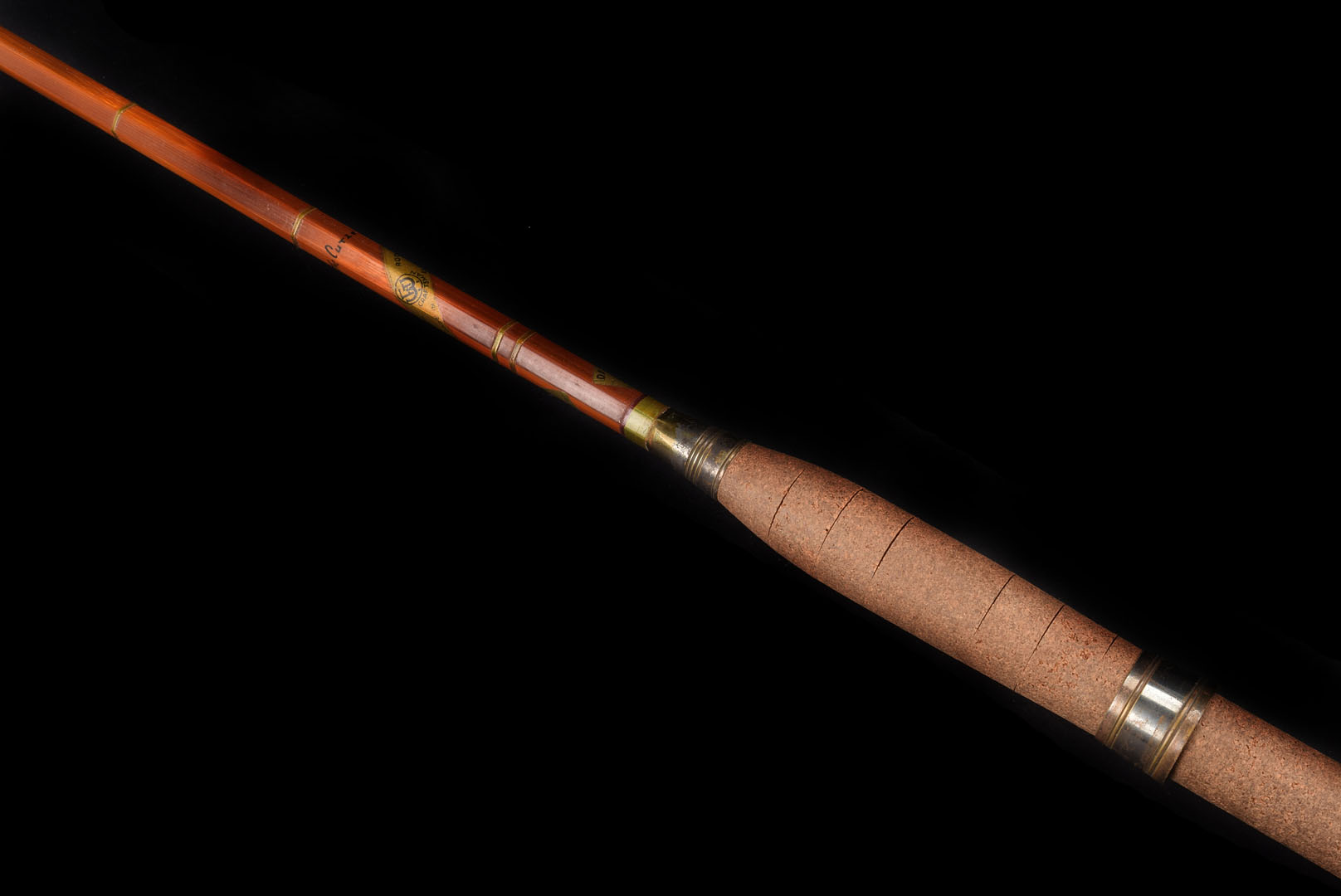 A vintage split cane fishing rod by Dance & Brown, in canvas F.T. Williams case (3)