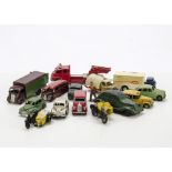 Commercial Vehicles, Dinky Vehicles (14), including Ford Sedan and Austin Taxi, Minic Vehicles (