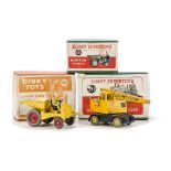 Dinky Industrial Vehicles, including 561 Blaw-Knox Bulldozer, 562 Dumper Truck and others, some in