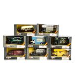 Corgi Classics, thirty plus models of coaches, vans and commercial vehicles, in original boxes, VG-