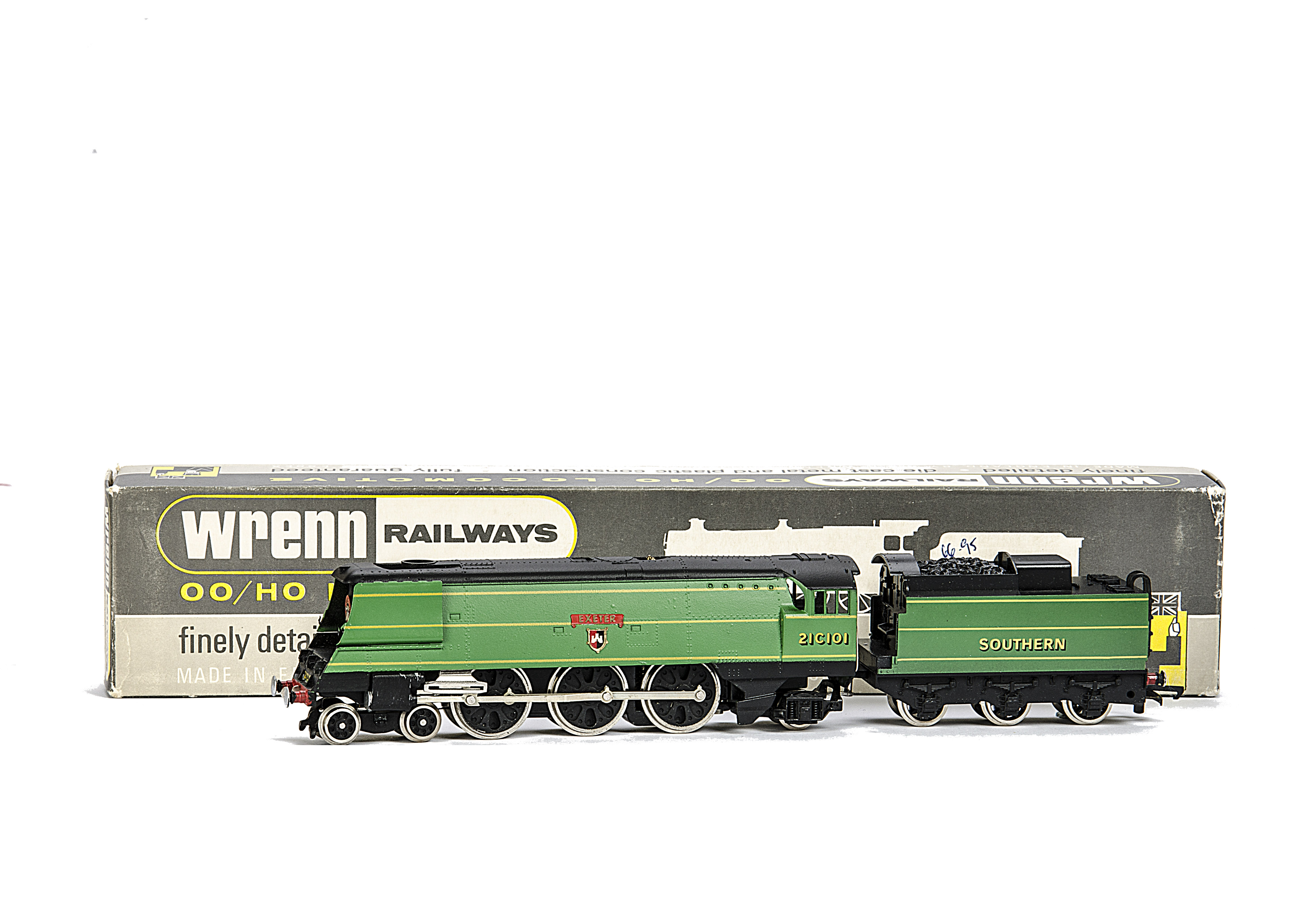 A rare Wrenn 00 Gauge W2276X/5P Bullied 'Spam Can' SR 'Exeter' 5 Pole Motor Locomotive and Tender