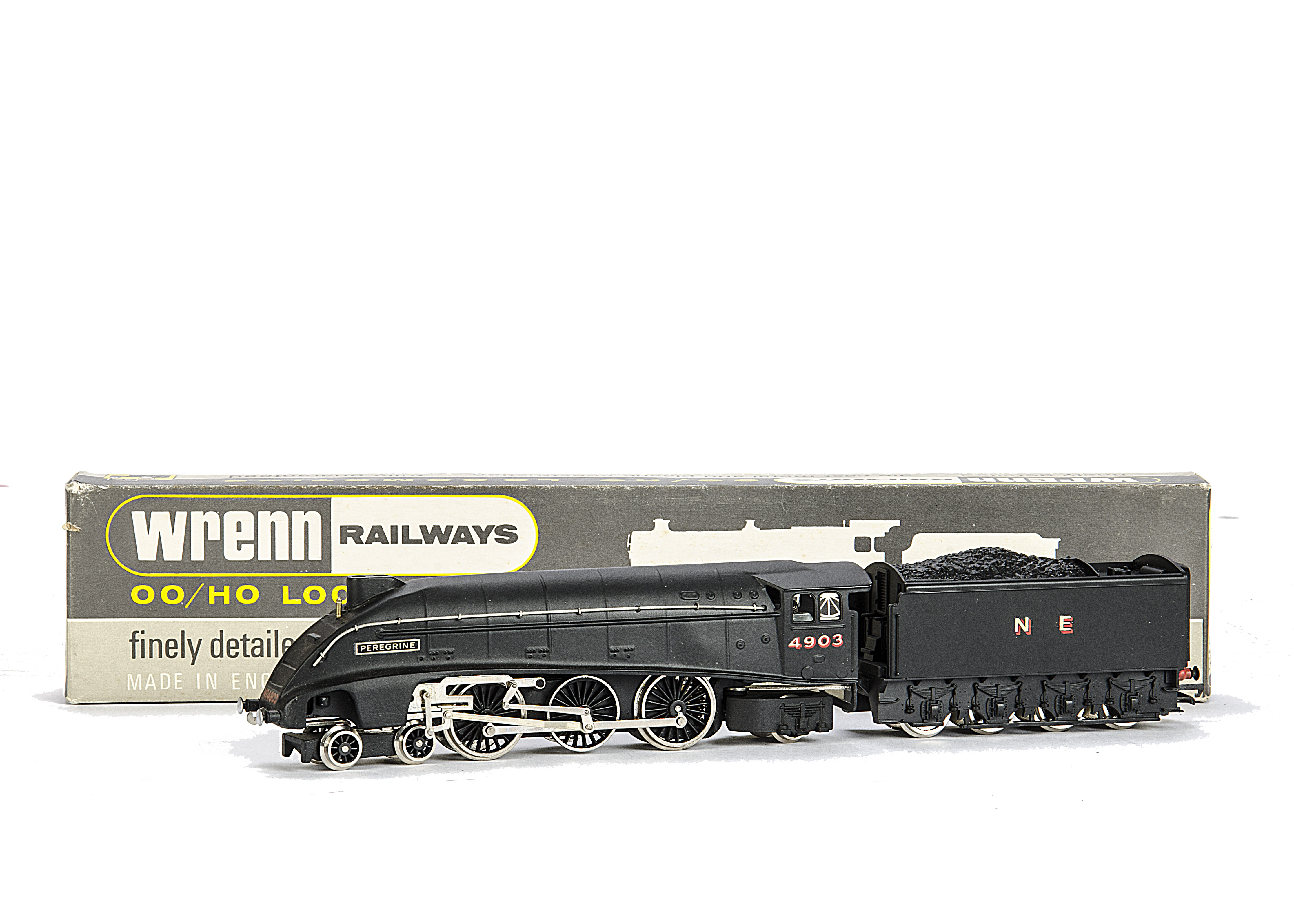 A Wrenn 00 Gauge W2213 NE A4 'Peregrine' 4-6-2 Locomotive and Tender No. 4903, in wartime black,