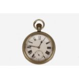 A LMS Pocket Watch, Swiss Made 15 Jewels, stamped LMS 14959 on back, in non related leather pouch,