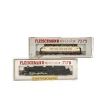 Fleischmann N Gauge German Steam and Electric Locomotives, comprising ref 7178, a plain black 2-10-0