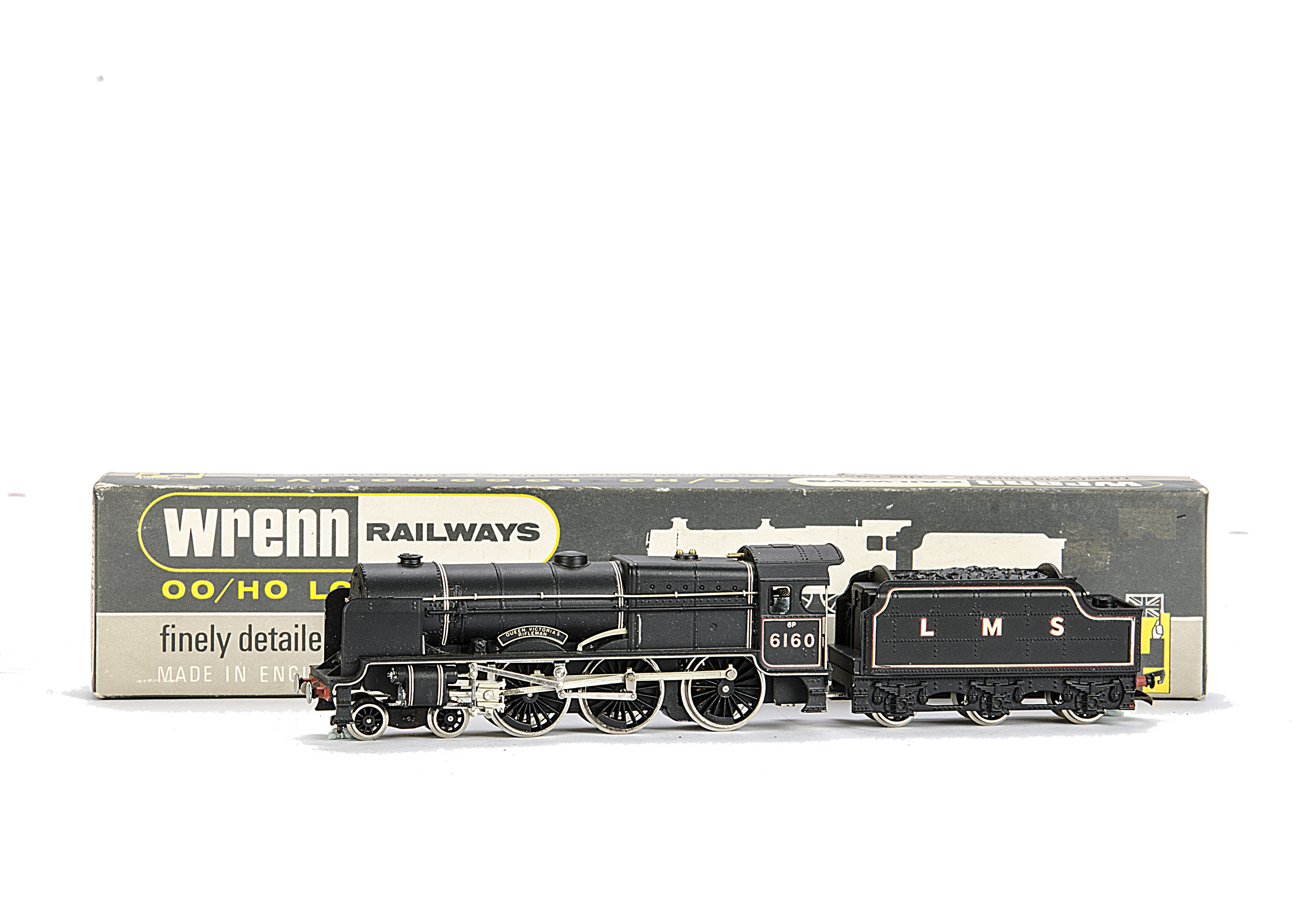 A rare Wrenn 00 Gauge W2261/A Royal Scot Class LMS 'Queen Victoria's Rifleman' Locomotive and Tender