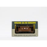 Wrenn 00 Gauge Wagons, W4301P 'Fyffes' Banana Vans, green x 2, brown x 1 and W4311P LMS Guards