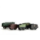 Hornby O Gauge Tenders, including nut-and-bolt no 1 and no 2 'coal-rail' examples, later 'no 1-