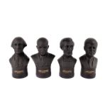 Four Wedgwood limited edition black basalt busts of American presidents, comprising Abraham Lincoln,
