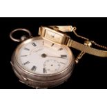 A Victorian silver open faced pocket watch marked J.G. Graves, together with an Art Deco 9ct gold