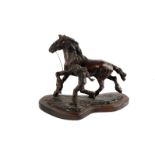 Belinda Sillars (20th century), a fine limited edition bronze equestrian casting of a boy running