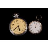 A late Victorian continental silver ladies open faced pocket watch, together with a Chromed Smiths