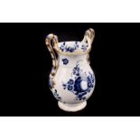 An early Worcester porcelain vase, AF, with loop handles, of neoclassical volute krater form, of