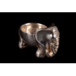 A Continental Sterling marked novelty egg cup, modelled as an elephant, marked to back, filled