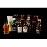 A selection of 60+ Whisky miniatures, comprising Glenfiddich, Glendronach, Bladnoch, Glengoyne and