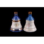 Four Bells Bell shaped decanters, including : Queen Mother 90th and 100th birthday commemoration