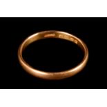 A 22ct gold gentleman's wedding band, hallmarked, approx. 4.5g