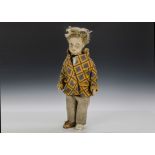 A Lenci pressed-felt boy doll, with painted brown side glancing eyes, blonde mohair wig, swivel