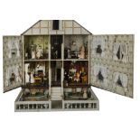 Penrhyn House, a large and unusual G & J Lines dolls’ house with coach house and pull-out garden,