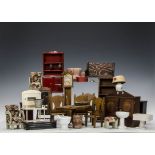 Large scale dolls’ house furniture: gathered together to furnish the previous lot including an oak