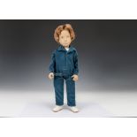 A Trendon Sasha doll Gregor Redhead Cord, 312s, with blue corduroy suit, linen shoes and wrist