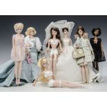 Seven unboxed Barbie Silkstone Limited Editions: including Continental Holiday, four Lingerie and